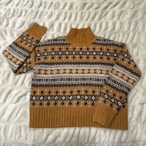 Marled Mustard Patterned Sweater